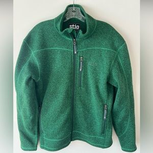Men’s medium STIO, green, full, zip, heavy fleece, barely worn
